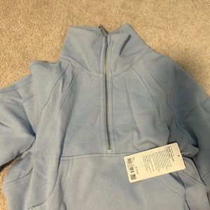 Scuba oversized funnel neck - blue Linen